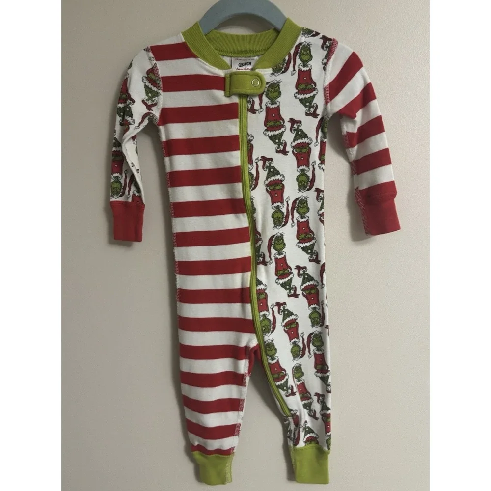 hanna andersson 18-24 Months Grinch Zip Up Sleeper pajamas